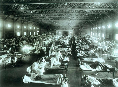A military hospital during the Spanish flu pandemic in 1918. (Image: the National Museum of Health and Medicine, Armed Forces Institute of Pathology, Washington, D.C., United States)